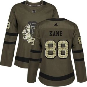 Damen Chicago Blackhawks Trikot Patrick Kane 88 Camo Grün Authentic